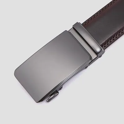 Acewin Leder Herren Gürtel, automatischer Gürtel, Schnalle für Herren, verstellbar, Breite 35 mm