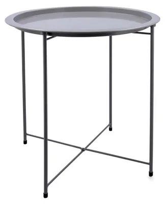 Beistelltisch, rund, grau, 46,8 x 46,8 x 50,2 cm