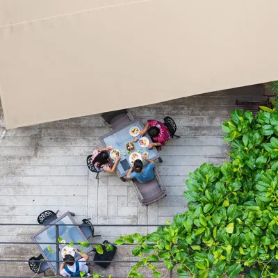 Image de Voile d'ombrage rectangulaire beige pour terrasse - Protection UV