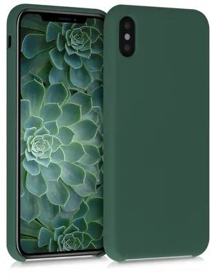 Produktbild von kwmobile Handyhülle für Apple iPhone XS Max Hülle - Case Silikon - Kabelloses Laden - Schutzhülle Cover in Moosgrün