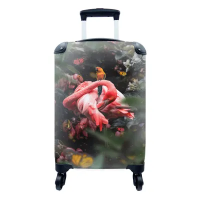 Produktbild von MuchoWow® Koffer Handgepäck Trolley Rollkoffer Kleine Reisekoffer mit 4 Rollen - Flamingo - Vogel - Dschungel - Cabin Size < 55x40x23 cm & 55x40x20 cm - Fotokoffer - Kabinenkoffer - Boardgepäck - Reise-Box - Reisekoffer - Reisegepäck - Koffer mit Bild - Trolley für Kinder