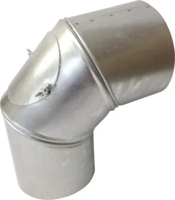 Produktbild von Ofenrohr-Bogen Bertrams verstellbar 0-90° Ø 100 mm feueraluminiert silber mit Tür