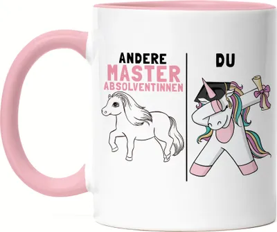 Produktbild von Andere Masterabsolventinnen Du Tasse Rosa Pferd Einhorn Geschenkidee Lustig Studentin Studium Hochschule Uni