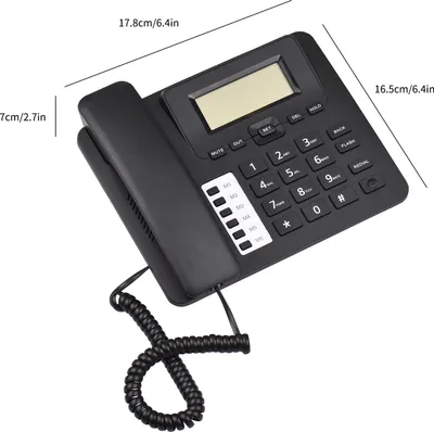 Obrázok produktu pre Čierny šnúrový telefón Stolný telefón s pevnou linkou Telefón DTMF/FSK Duálny systém Podpora voľných rúk/presmerovania/rýchleho vytáčania/rýchlej voľby/ovládania hlasitosti Zabudovaný čip IC Vysokokvalitný zvuk Dátum v reálnom čase pre starších seniorov Domáca kancelária Obchodný hotel