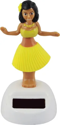 Produktbild von Armaturenbrett Wackelfigur Hula gelb Frau Solar Hawaiian Hula Girl tanzend