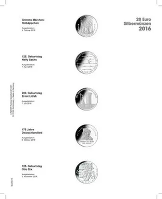 Produktbild von Lindner MU2E14 Multi collect Vordruckblatt für 20 € -Silbermünzen Bundesrepublik Deutschland