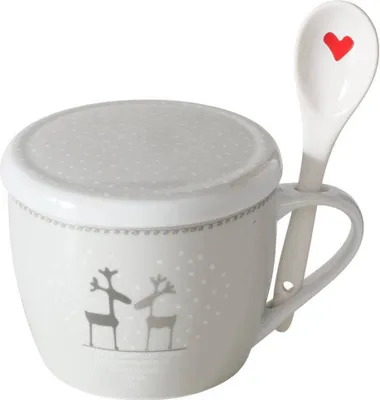 Immagine prodotto di Tazza natalizia Jumbo con coperchio e cucchiaio LOVELIES, 600 ml