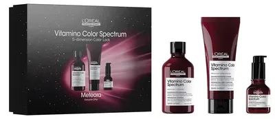 Imagen del producto de L'Oréal Professionnel Serie Expert Vitamino Color Spectrum: Set de regalo que incluye champú (300 ml), acondicionador (250 ml) y sérum para brillo (50 ml)