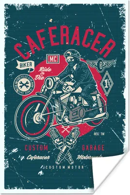 Produktbild von MuchoWow® Poster Mancave - Motor - Werkzeuge - Retro 80x120 cm - Papierdruck