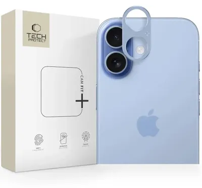 Image de Protecteur de caméra en verre Tech-Protect Camalloy Fit+ pour iPhone 17 - bleu