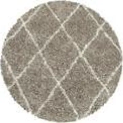Obrázek produktu pro Moderní koberec s kosočtvercovým vzorem – skandinávský design pro obývací pokoj a ložnici, velikost: 80 cm Kulatý, Barva: Béžová