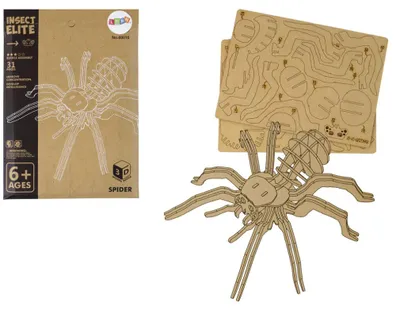 Obrázok produktu pre Drewniane Puzzle Przestrzenne 3D Pająk Składanka Edukacyjna 31 Elementów