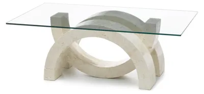 Imagen del producto de Olimpia - Mesa de centro (120 x 70 - transparente) de cristal templado beige