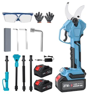 Image de Sécateur électrique - Sécateur à batterie pour arbres - Diamètre de coupe de 5 cm - Moteur sans balais - 2 batteries