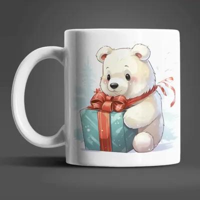Produktbild von Eisbär Weihnachten Kinder Teetasse Tasse Geschenkidee Geschenk 330 ml