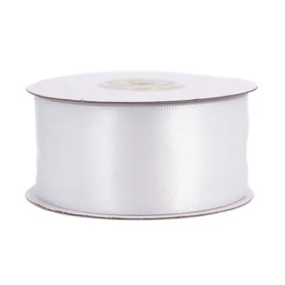 Produktbild von Doppelseitiges Satinband 38mm x 20m Rolle Weiß