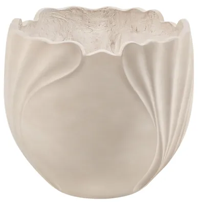 Produktbild von BELIANI Blumentopf Hellbeige Magnesium und Glasfaser Rund 44x44x43 cm Modernes Blumen Design Großer Blumenkübel Übertopf Blumentrog Indoor & Outdoor