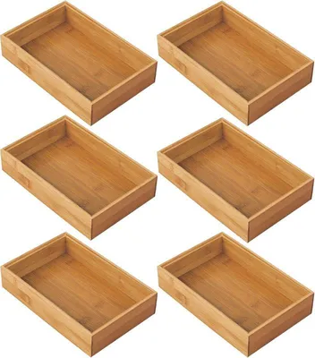 Produktbild von Bambus Aufbewahrungsbox 6er Set Organizer Schubladenbox mDesign Natur
