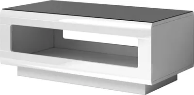 Image de Table basse BREDA – Blanc brillant – 110x60 cm – Style design moderne