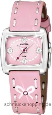 Produktbild von Calypso Analoge Kinderuhr Damenuhr Armbanduhr Lederband Rosa K6045/2