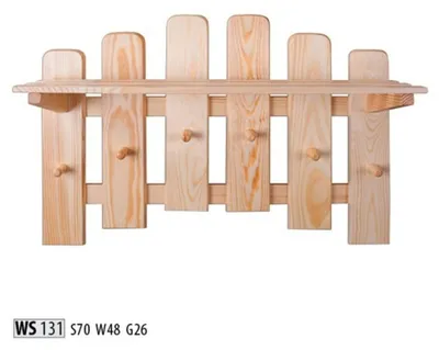 Obrázek produktu pro Věšákový panel Nástěnný věšák 6 háčků 70x48 cm Věšák do předsíně z masivní borovice