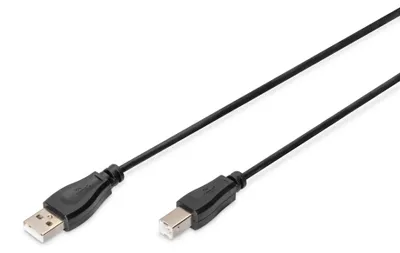 Produktbild von DIGITUS USB 2.0 Anschlusskabel Typ A -B St/St 1.0m, sw