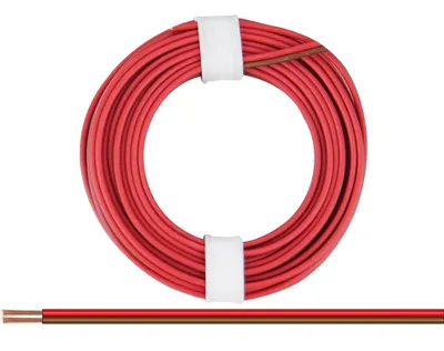 Produktbild von Zwillingslitze isoliert, 2x0,14mm, 5m - Farbe: rot, braun