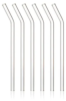 Produktbild von Glasstrohhalme, Set mit 6 Glasstrohhalmen Für Getränke