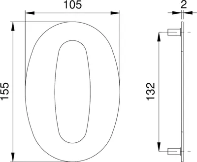 Zdjęcie produktu dla Cyfra numeru domu 0 VA ma 150 mm W.105 mm EDI