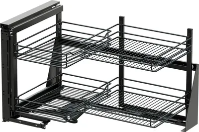 Produktbild von Vauth-Sagel VS Cor Fold Eckschrank Auszug links Classic - Set für Küchenunterschränke mit KB 900mm - Korbablage aus Stahldraht, Stahl pulverbeschichtet lava