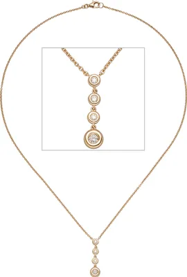 Produktbild von JOBO Collier Kette mit Anhänger 585 Gold Rotgold 4 Diamanten Brillanten 44 cm