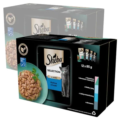 Zdjęcie produktu dla Sheba Selection Rybne Smaki 24x85g Mokra Karma Pełnoporcjowa Dla Kota W Sosie