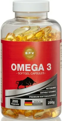 Produktbild von Premium Omega3 Kapseln 200 Stk Hochdosiert 2000mg Fischöl -EPA 260 mg-DHA 240 mg - Praktisch für unterwegs leicht zu schlucken - Ohne Künstliche Zusatzstoffe - Sehr gute Verträglichkeit - Sehr hohe Kundenzufriedenheit - Auch zu finden unter der Kategorie: Maca, L-Arginin, Zinc, Guarana, Ginseng, Koffein, Creatin Monohydrat, BCAA, EAA, Aminosäuren, Kreatin, Testo Booster, Tribulus Terrestris, Vitamine, Mineralstoffe,