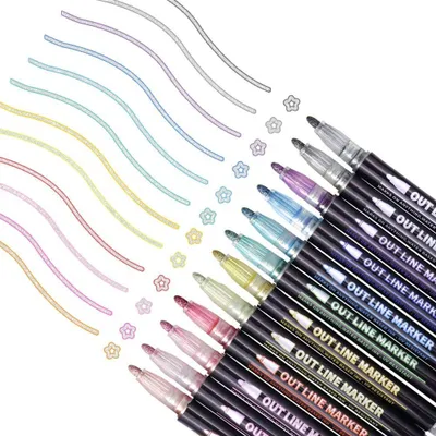 Image de 12 stylos pailletés pour scrapbooking et peinture