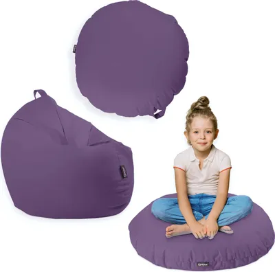 Produktbild von Sitzsack mit füllung 2 in 1 Sitzkissen Bean Bag Outdoor Indoor Wasserfest | Puderflieder 100cm