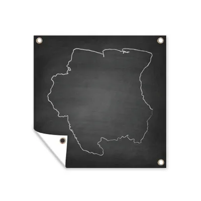 Obrázok produktu pre MuchoWow® Vonkajší plagát - Záhradná dekorácia ochrana súkromia - Záhradné plagáty pre záhradu - Mapa Surinamu je znázornená na tabuli - 100x100x0.2cm