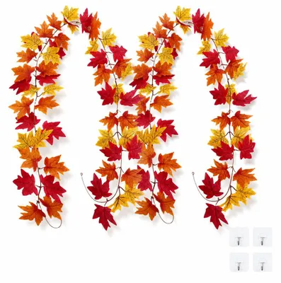 Image de Guirlande d'automne - Lot de 2 - Décoration pour intérieur et extérieur - 100 cm