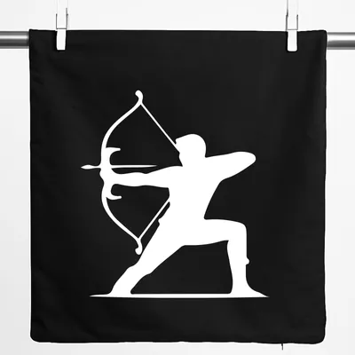 Produktbild von Huuraa Kissenbezug Bogenschießen Silhouette 40x40cm Black Baumwolle Dekokissenbezug Geschenkidee