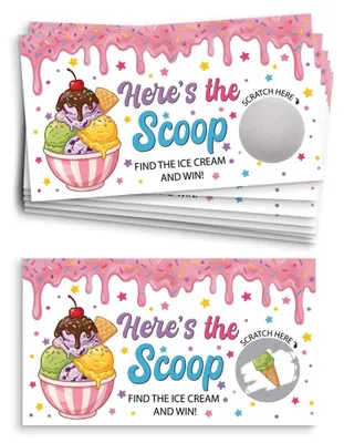 120 Eiscreme-Kratzkarten für Lotterie, Party, Hochzeit, Karneval