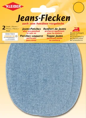 Produktbild von KLEIBER Jeans-Bügelflecken oval 130 x 100 mm hellblau 2 Stück