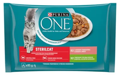 Produktbild von Purina One Nassfutter für sterilisierte Katzen mit Lachs 4 x 85 g