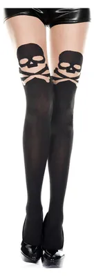 Produktbild von Gothic Totenkopf Strumpfhose für Damen