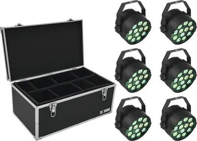 Productafbeelding van EUROLITE Set: 6 LED PAR-spots type TCL + transportkoffer (model TDV-1)