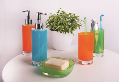 Zdjęcie produktu dla Dozownik mydła ExcelsaSpa 6x21,5x6 cm plastikowy niebieski