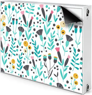Produktbild von Magnet Heizkörper-Abdeckung Verkleidung Abdeckung Heizkörperabdeckung 80x60 cm  - Skandinavische Blumen