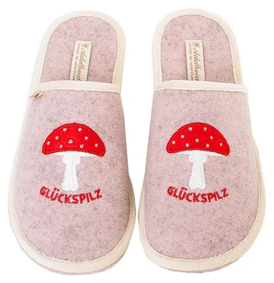 Produktbild von Glückspilz Filzpantoffeln, Farbe:puderrosa, Größe:34/35