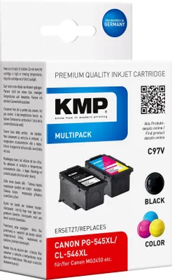 Obrázek produktu pro KMP MULTIPACK C97V - 2 balení - vysoká výtěžnost - černá, barevná (azurová, purpurová, žlutá)