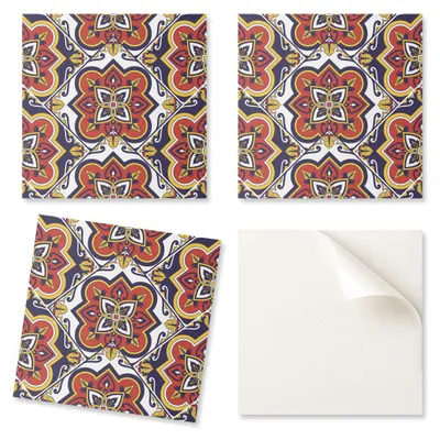 Obrázok produktu pre Dekoratívne samolepiace obklady na stenu, kvetinový vzor s ornamentami, 20 x 20 x 20 cm