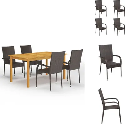 Produktbild von vidaXL 5-tlg. Garten-Essgruppe Braun -  Gartenmöbel-Sets