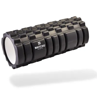 Produktbild von Matchu Sports Faszienrolle 33x14 cm Schwarz - Massagerolle - 3 in 1 Foam Roller - Schaumstoffrolle - Fitnessrolle - Yoga, Pilates, Workout Roller